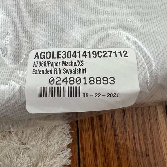 ⭐️ NWT Agolde Extended Rib Turtleneck Sweatshirt, 100% Cotton Balloon Sleeve Top - Picture 6 of 6